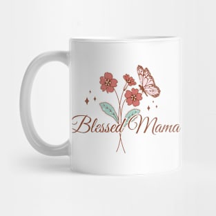 Blessed Mama Flower and Butterfly Gift Mug